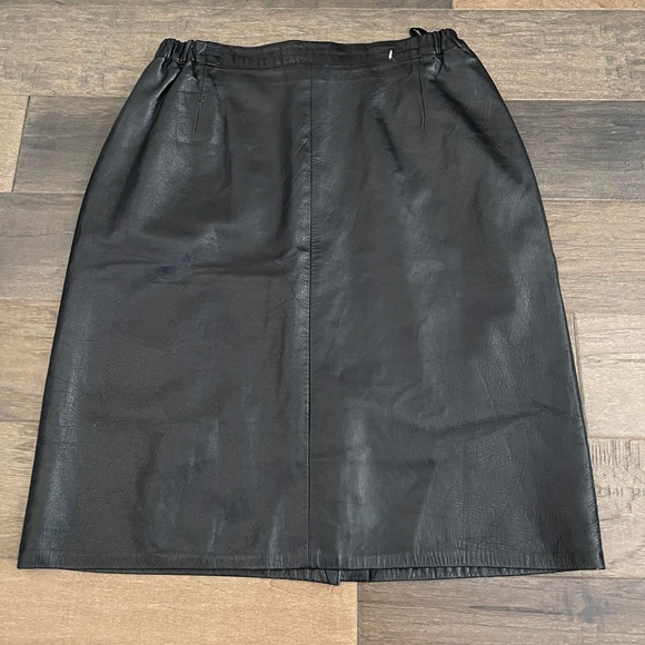 DESERE Dresses & Skirts - DESERE Genuine Leather Skirt size 14 color black